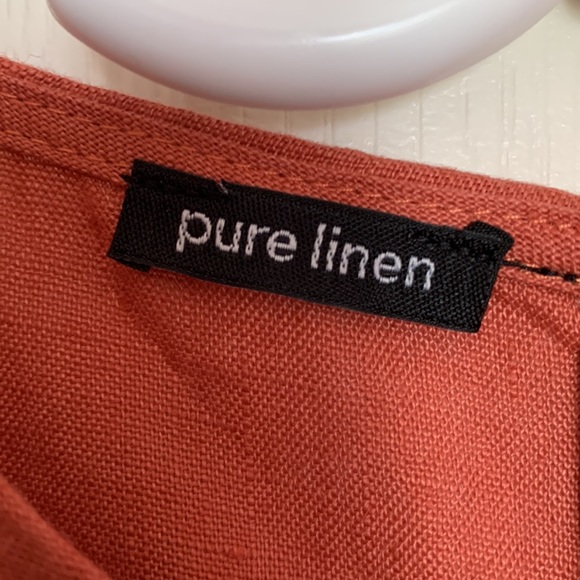 Pure Linen Harve Benard Rust Sleeveless Top - Picture 5 of 10
